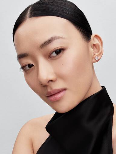 Sparkling Lucky Clover Stud Earrings