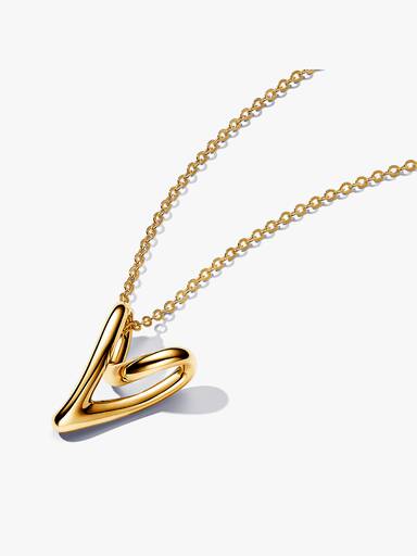 Organically Shaped Heart Pendant Necklace