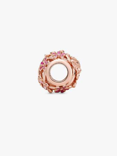Daisy 14k rose gold-plated charm with shaded pink enamel