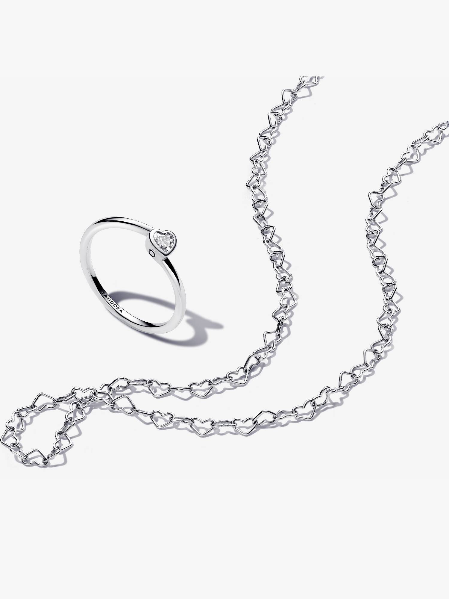 Linked Hearts Necklace & Ring Set