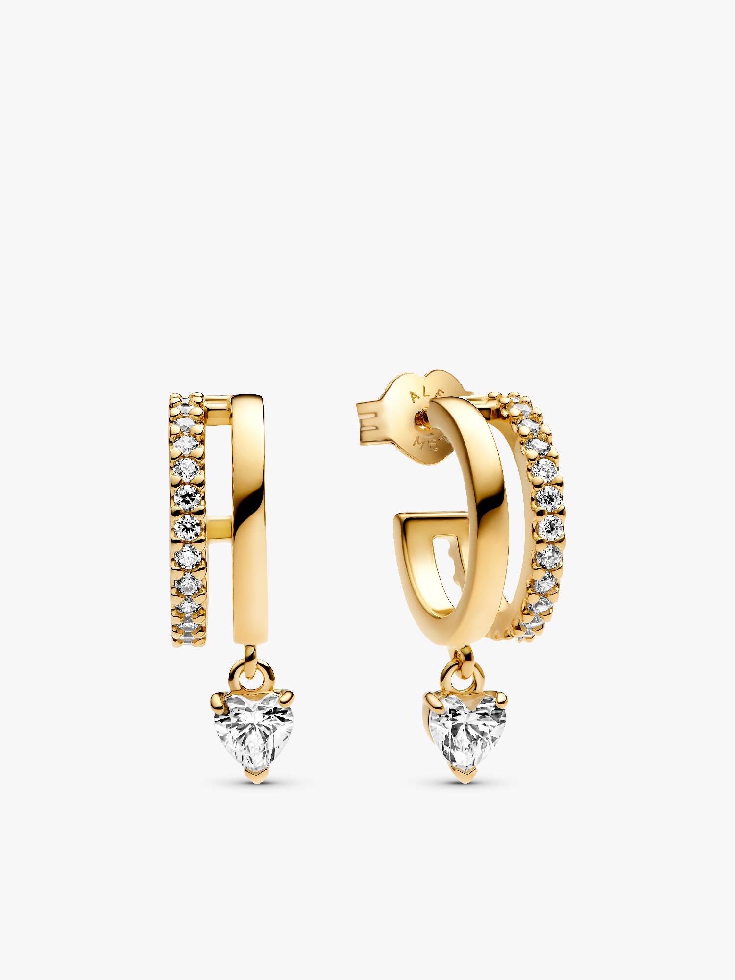 Dangling Heart Hoop Earrings