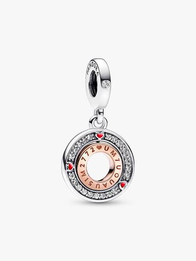 Two-tone Rotating Love Message Dangle Charm