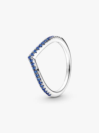 Pandora Timeless 璀璨深藍許願骨戒指