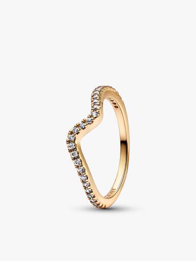 Sparkling Wave Ring Set