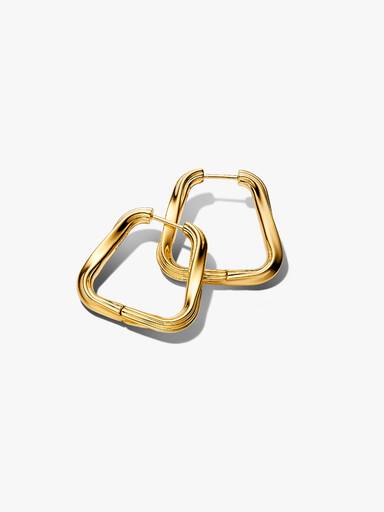 Twisted Triangle Large Hoop Earrings