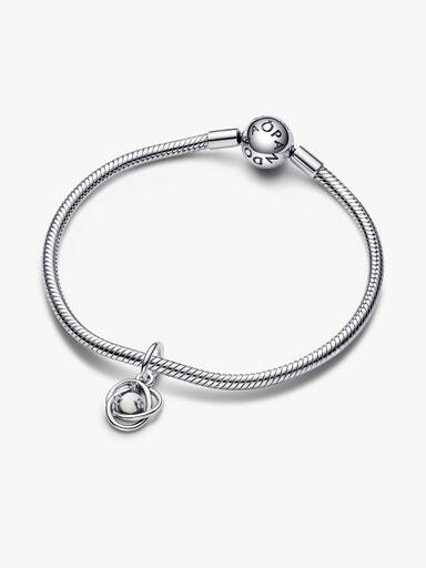 White Eternity Circle Dangle Charm