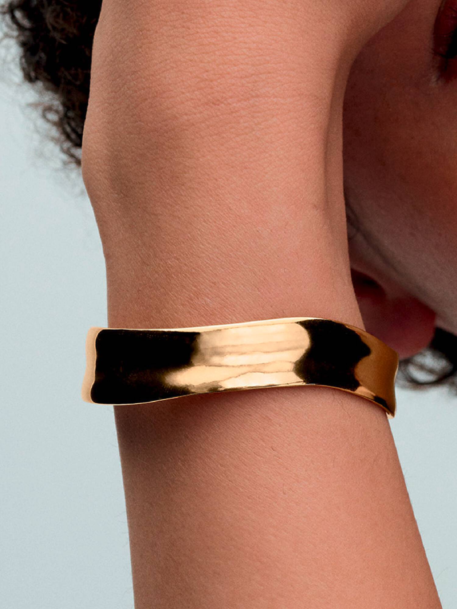 Organically Shaped Broad Open Bangle
