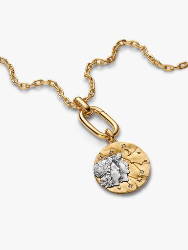Gemini Zodiac Oversized Medallion Charm