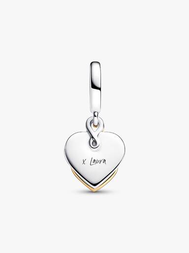 Lab-grown Diamond Engravable Mum Double Dangle Charm
