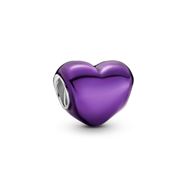 Metallic Purple Heart Charm