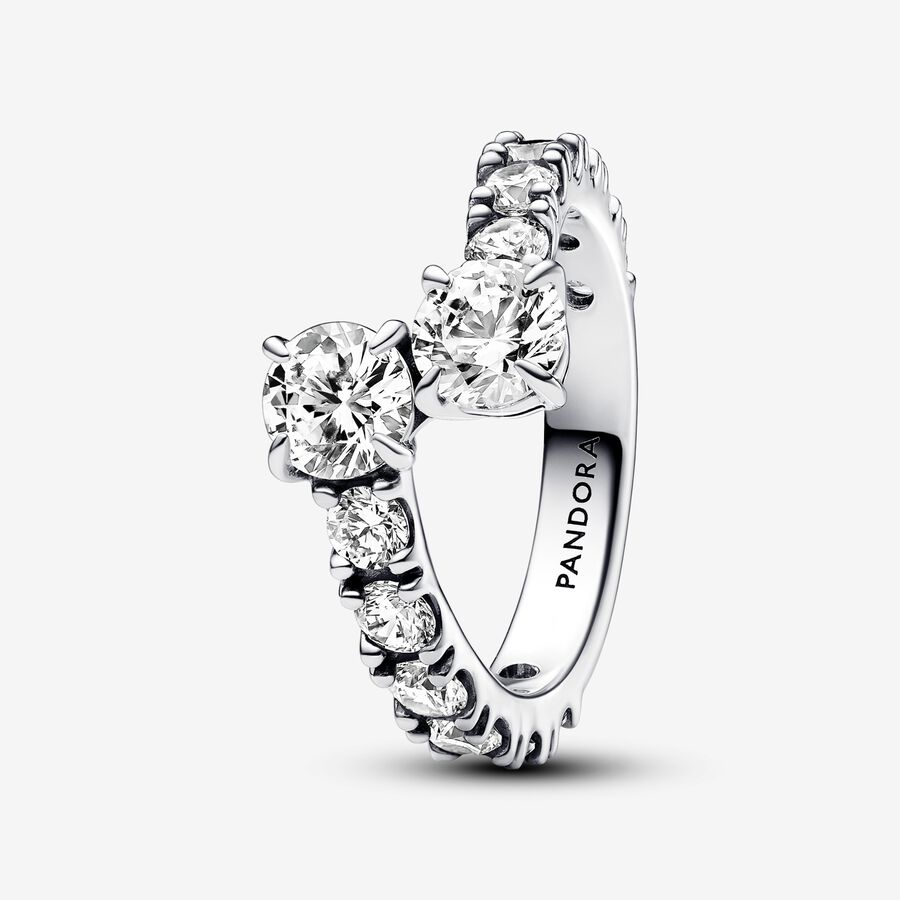 Sparkling Overlapping Band Ring image number 0