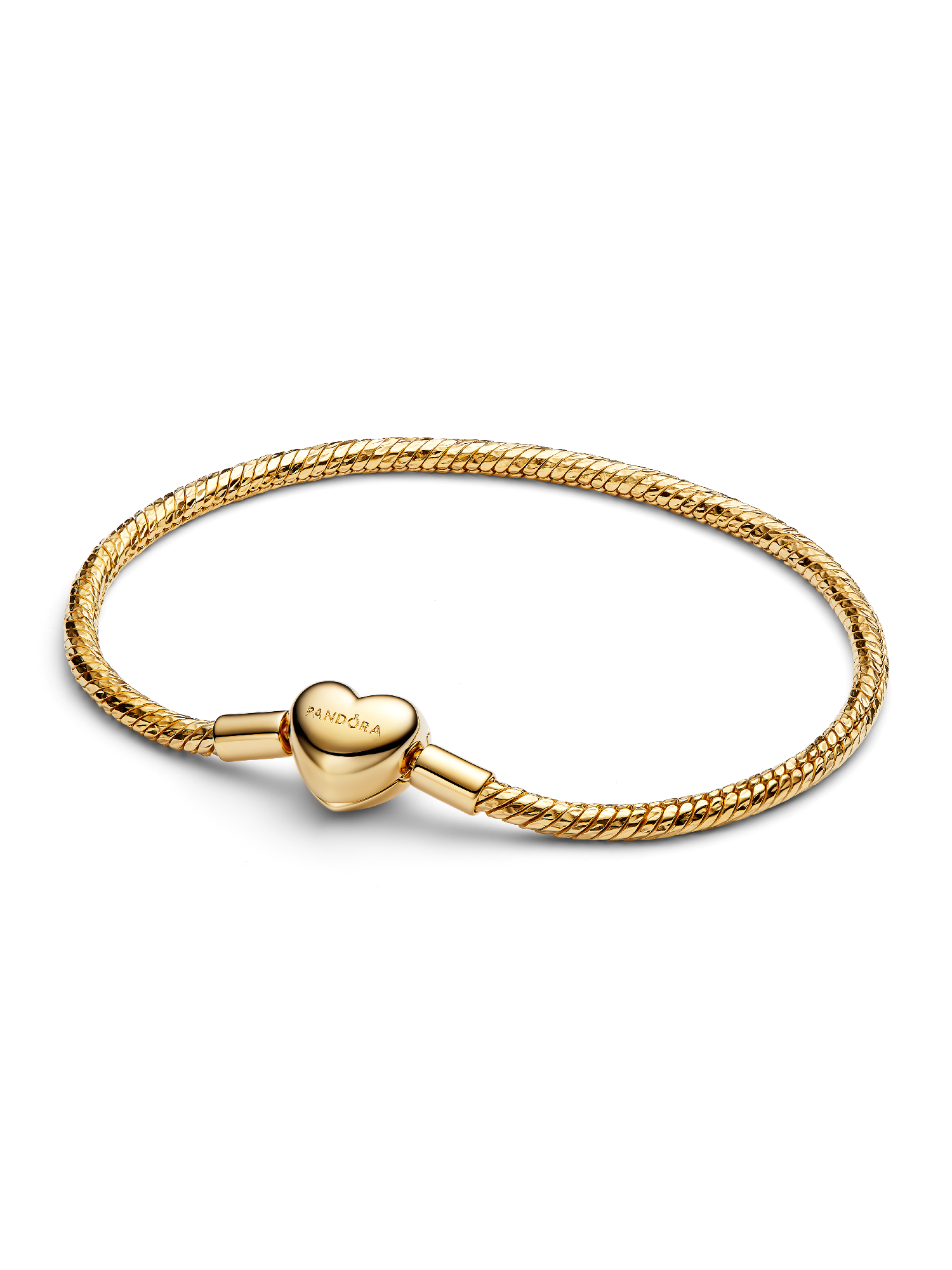 Heart Clasp Faceted Snake Chain Bracelet