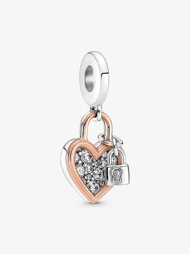 Studded Chain Necklace and Heart Dangle Set