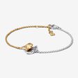 Double Gingko Leaves Two-tone Chain Bracelet
