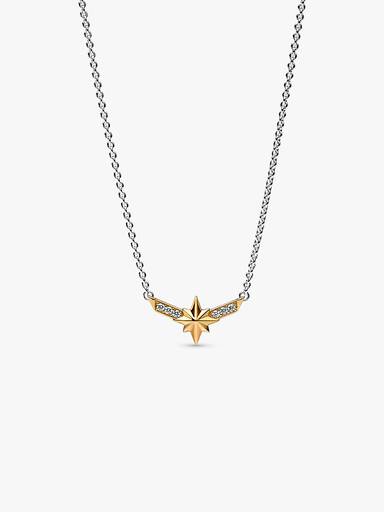 Marvel Captain Marvel Octogram Star Two tone Pendant Necklace