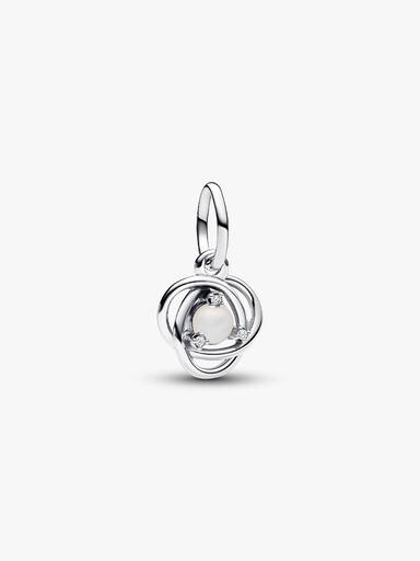 White Eternity Circle Dangle Charm