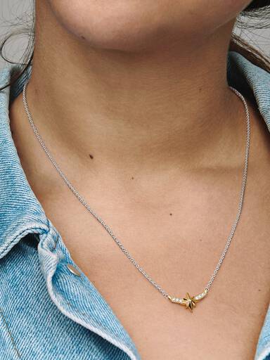 Marvel Captain Marvel Octogram Star Two tone Pendant Necklace