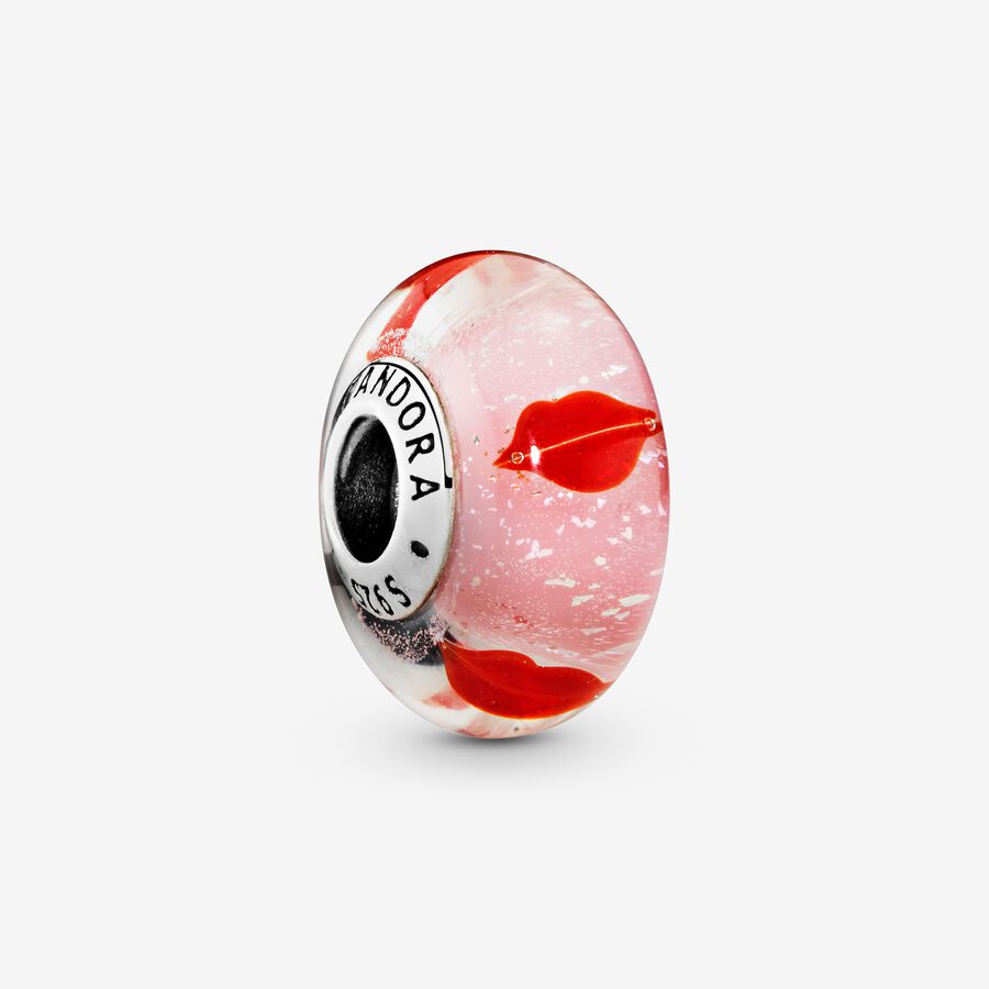 Red Lips Murano Glass Charm image number 0