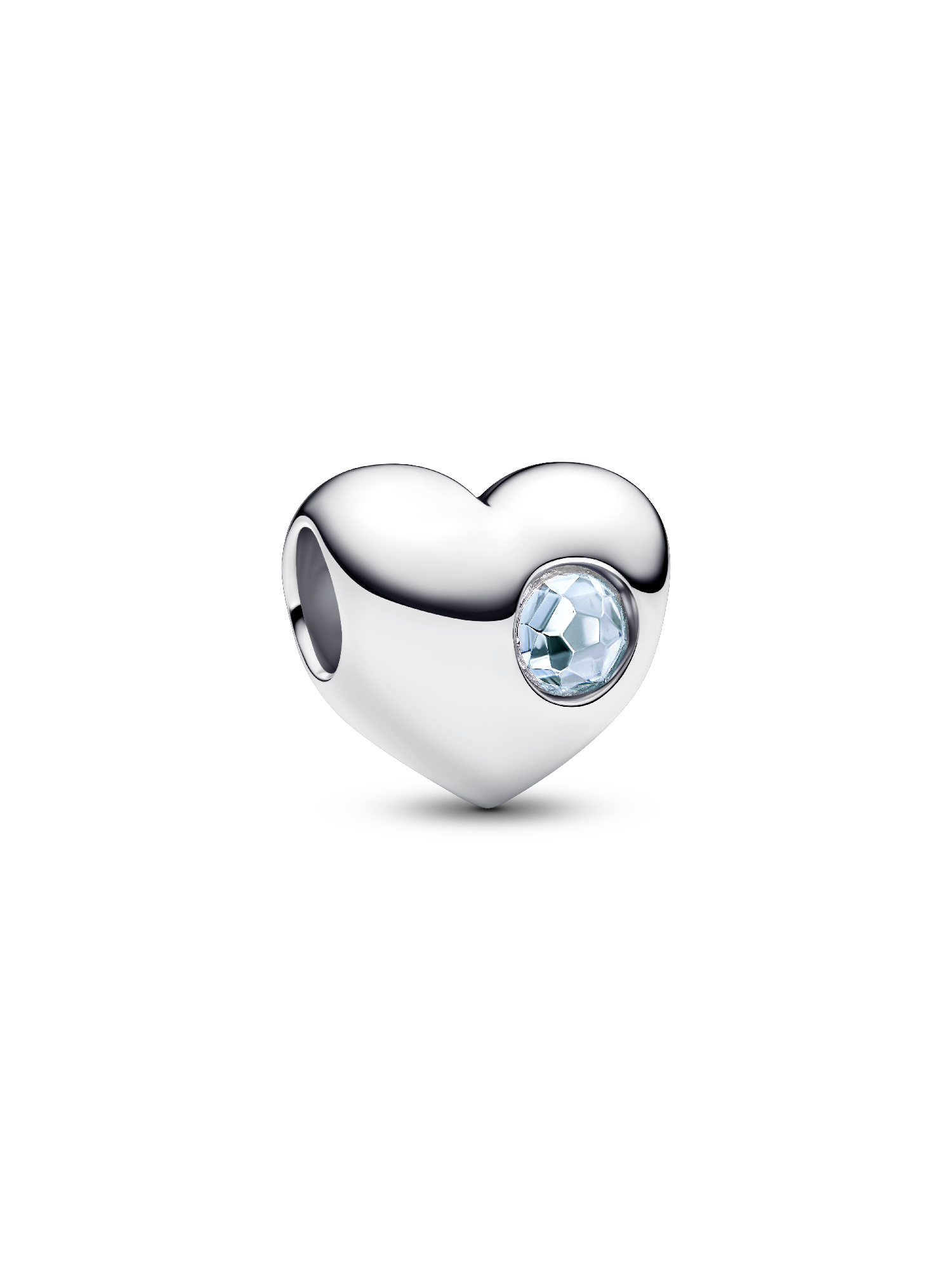 Engravable Sea Aqua Blue Stone Heart Charm