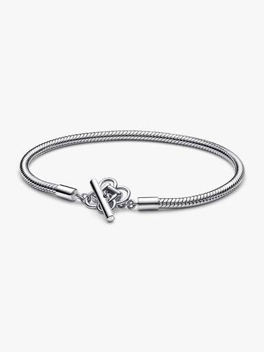 Pandora Moments Peace Knot T-bar Snake Chain Bracelet