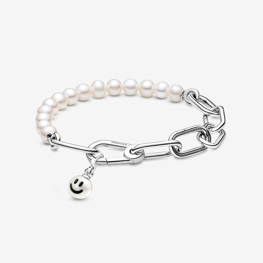 Pandora ME Happy Mini Dangle and Treated Freshwater Cultured Pearl Bracelet Set image number 0