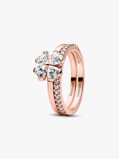 Sparkling Lucky Clover Splittable Ring