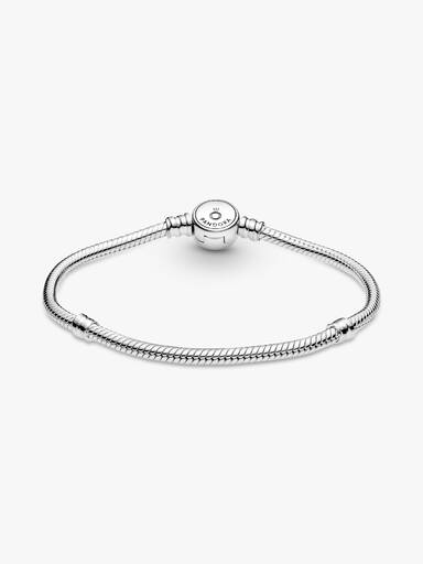 Sparkling Blue Disc Clasp Snake Chain Bracelet