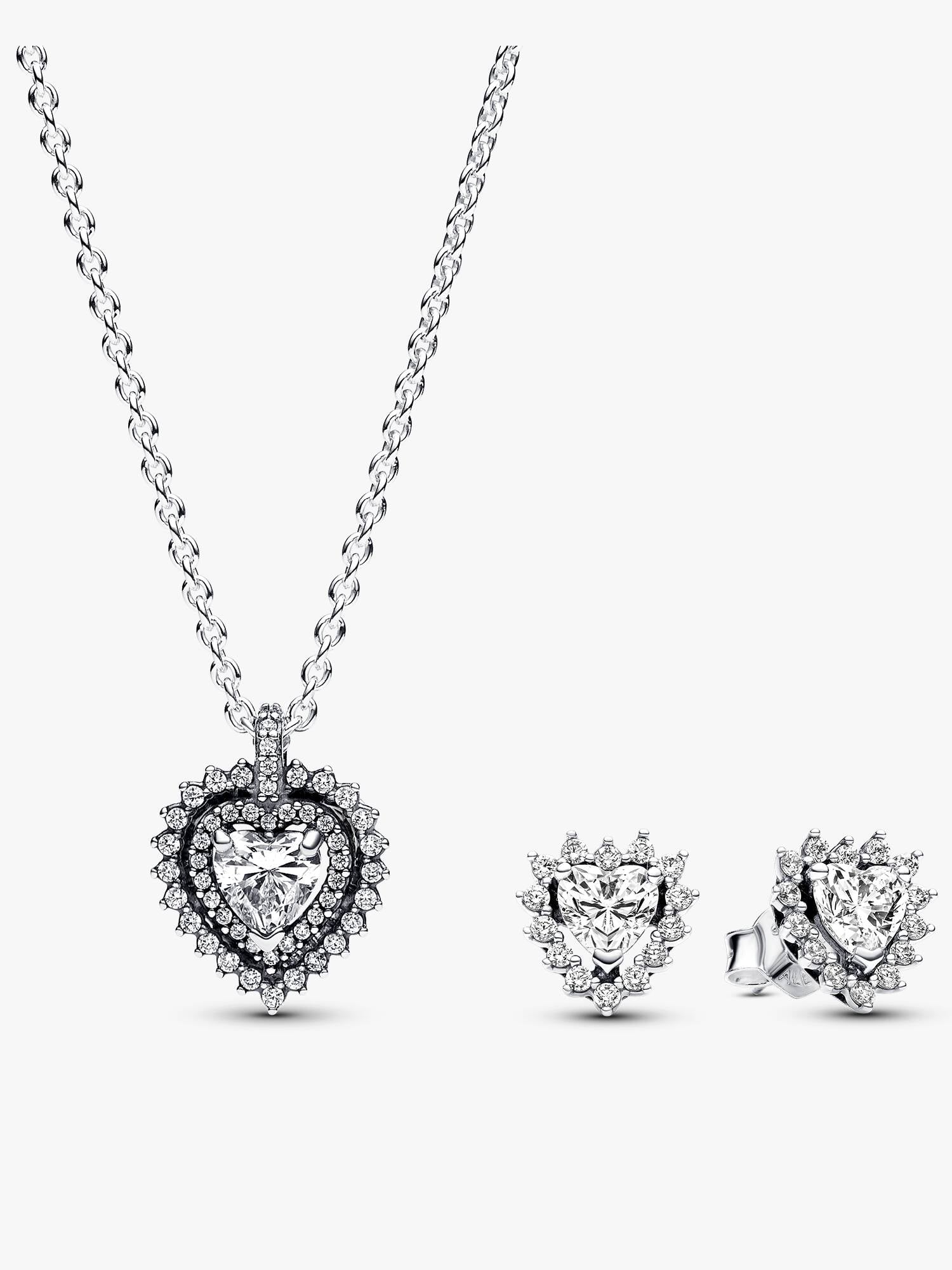 Sparkling Double Heart Halo Jewellery Gift Set