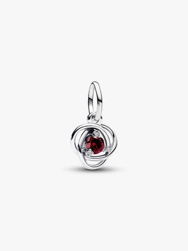 Red Eternity Circle Dangle Charm