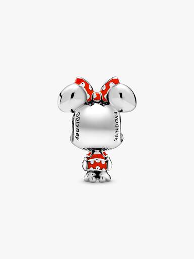 Disney Minnie sterling silver charm with red and black enamel
