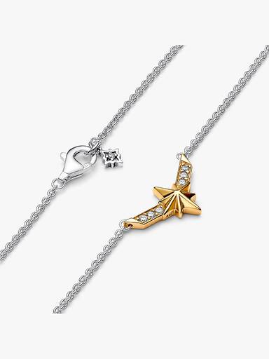 Marvel Captain Marvel Octogram Star Two tone Pendant Necklace