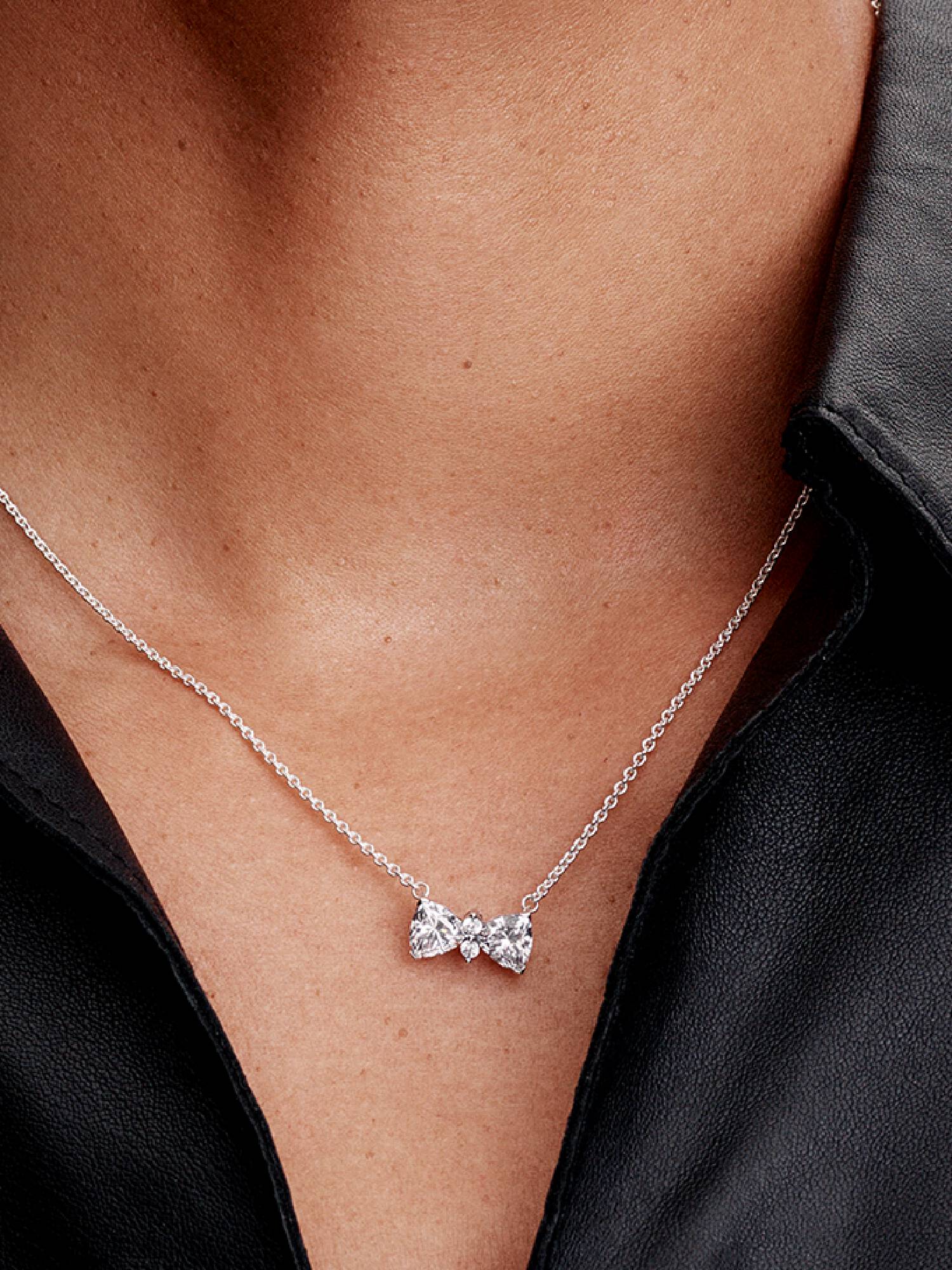 Sparkling Bow Necklace