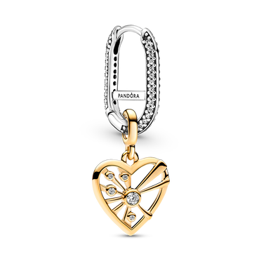 Pandora ME Heart & Rays Medallion and Pavé Link Earring Set
