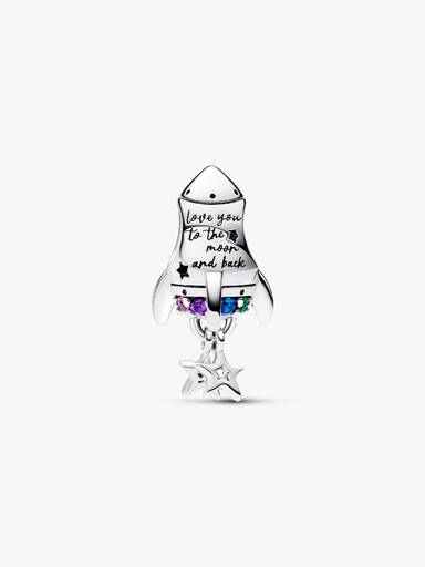 Space Love Rocket Charm
