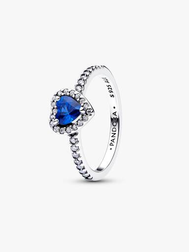Elevated Princess Blue Heart Ring