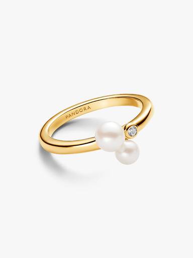 Duo Treated Freshwater Cultured Pearls Ring