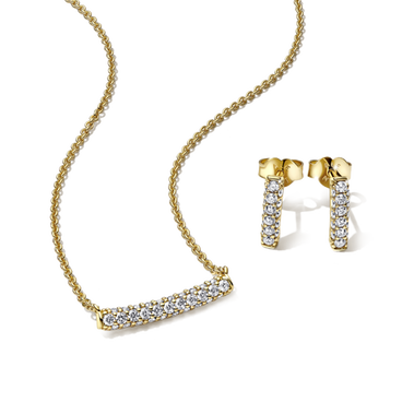 Pandora Timeless Pavé Single-row Bar Necklace and Earrings Set