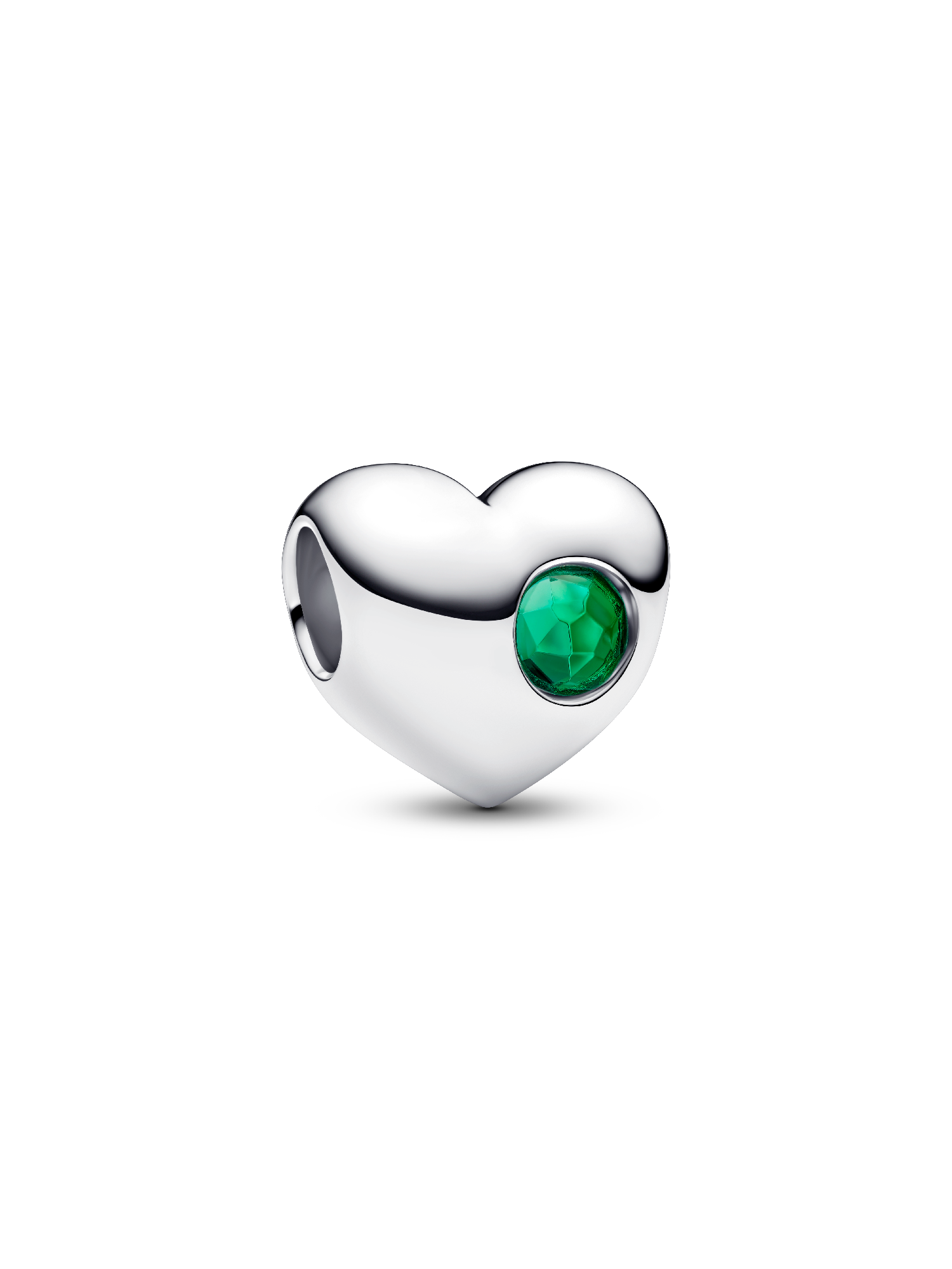 Engravable Green Stone Heart Charm