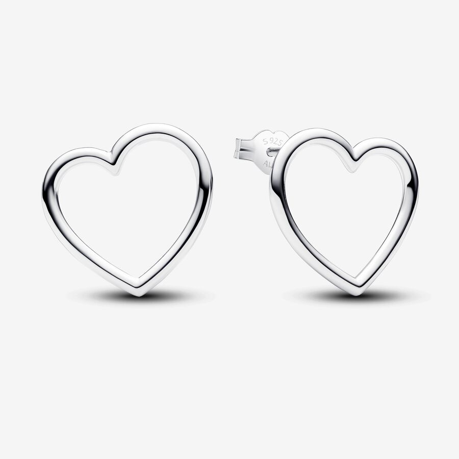 Front-facing Heart Stud Earrings image number 0
