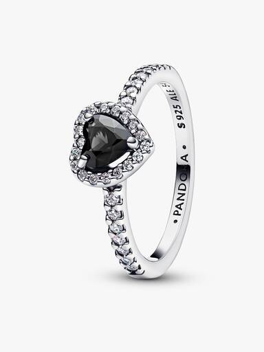 Elevated Black Heart Ring