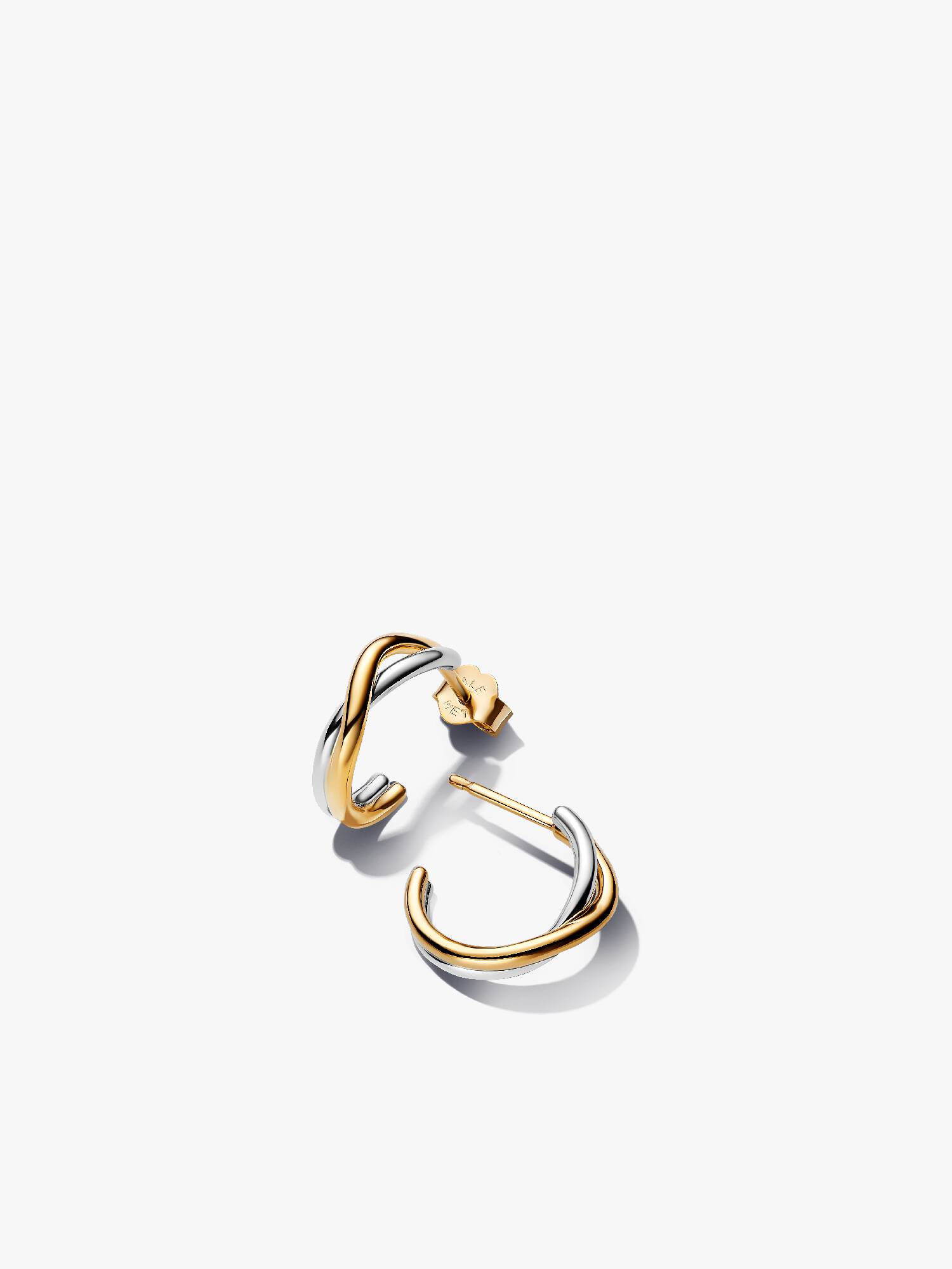 Organically Shaped Two-tone Open Hoop Earrings