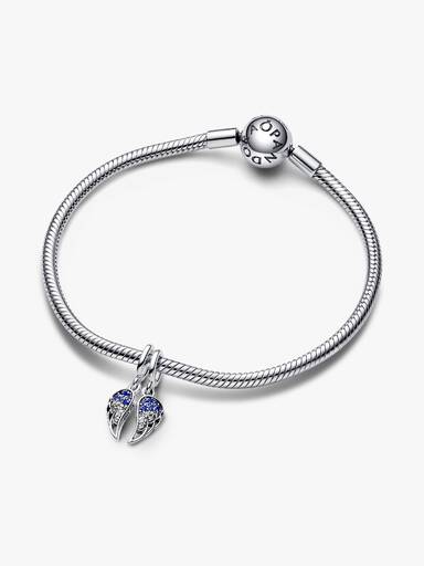 Sparkling Splitable Angel Wings Dangle Charm