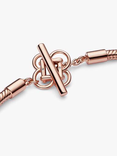 Pandora Moments Peace Knot T-bar Snake Chain Bracelet