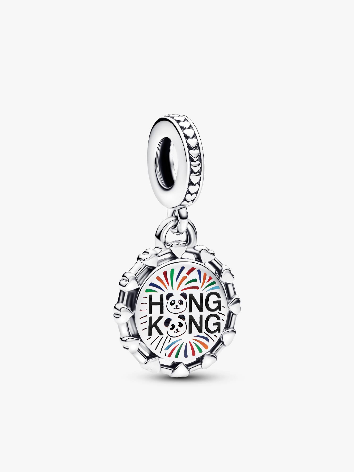 Hong Kong Fireworks & Pandas Dangle Charm