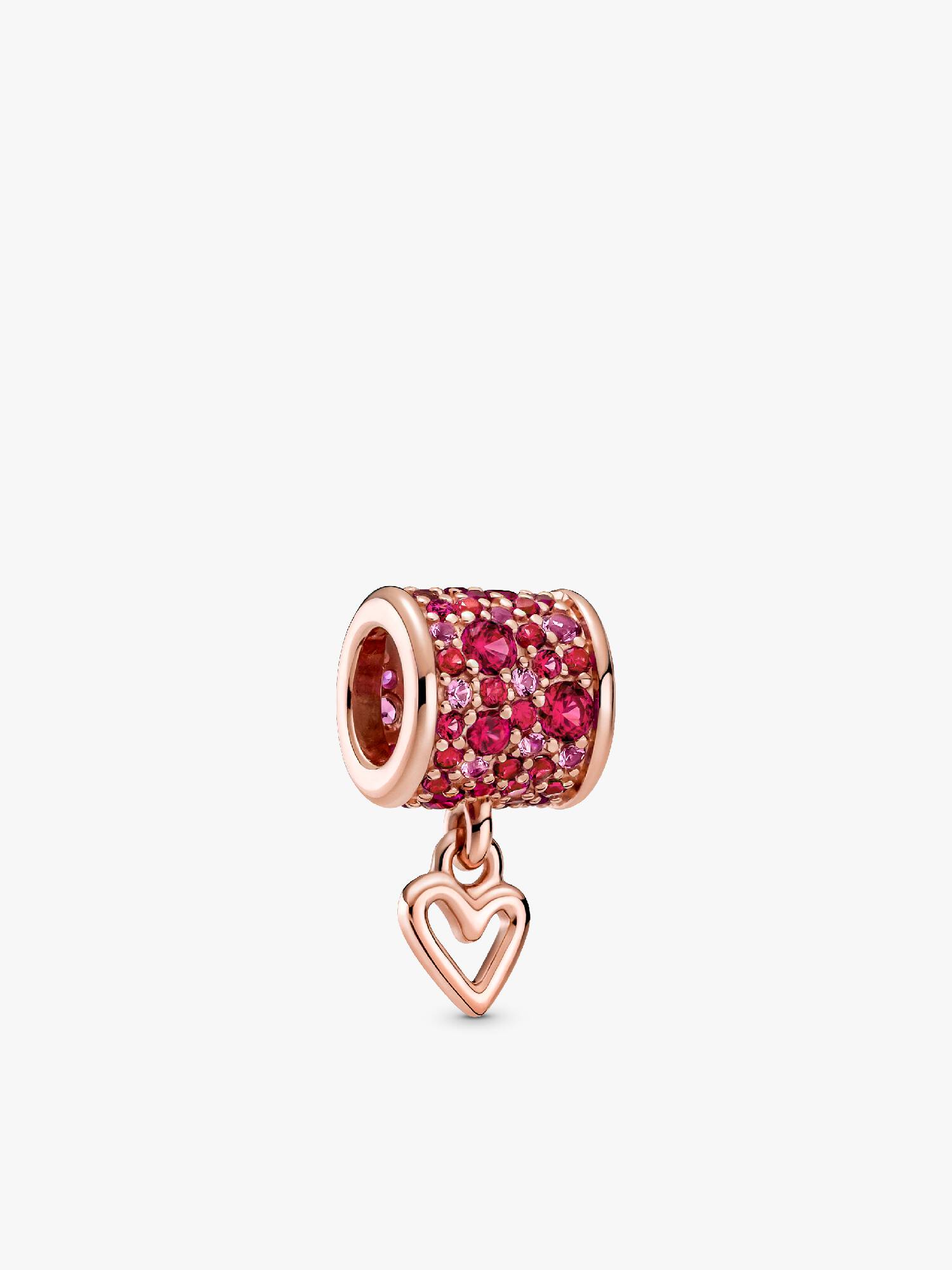 Pavé Freehand Heart Barrel Charm