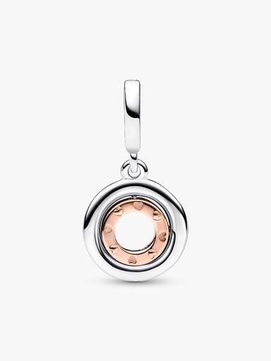 Two-tone Rotating Love Message Dangle Charm