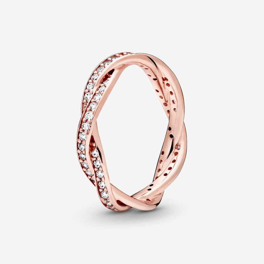 Sparkling Twisted Lines Ring image number 0