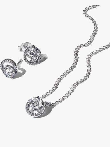 Sparking Round Halo Jewellery Gift Set