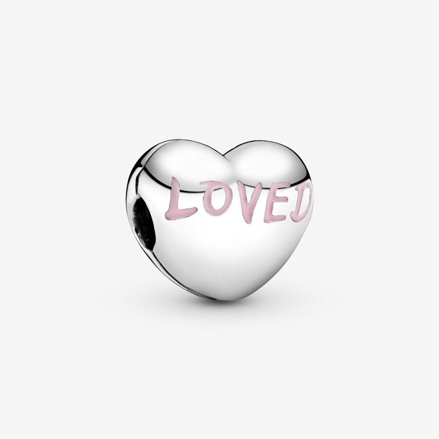 Loved Script Heart Clip Charm image number 0