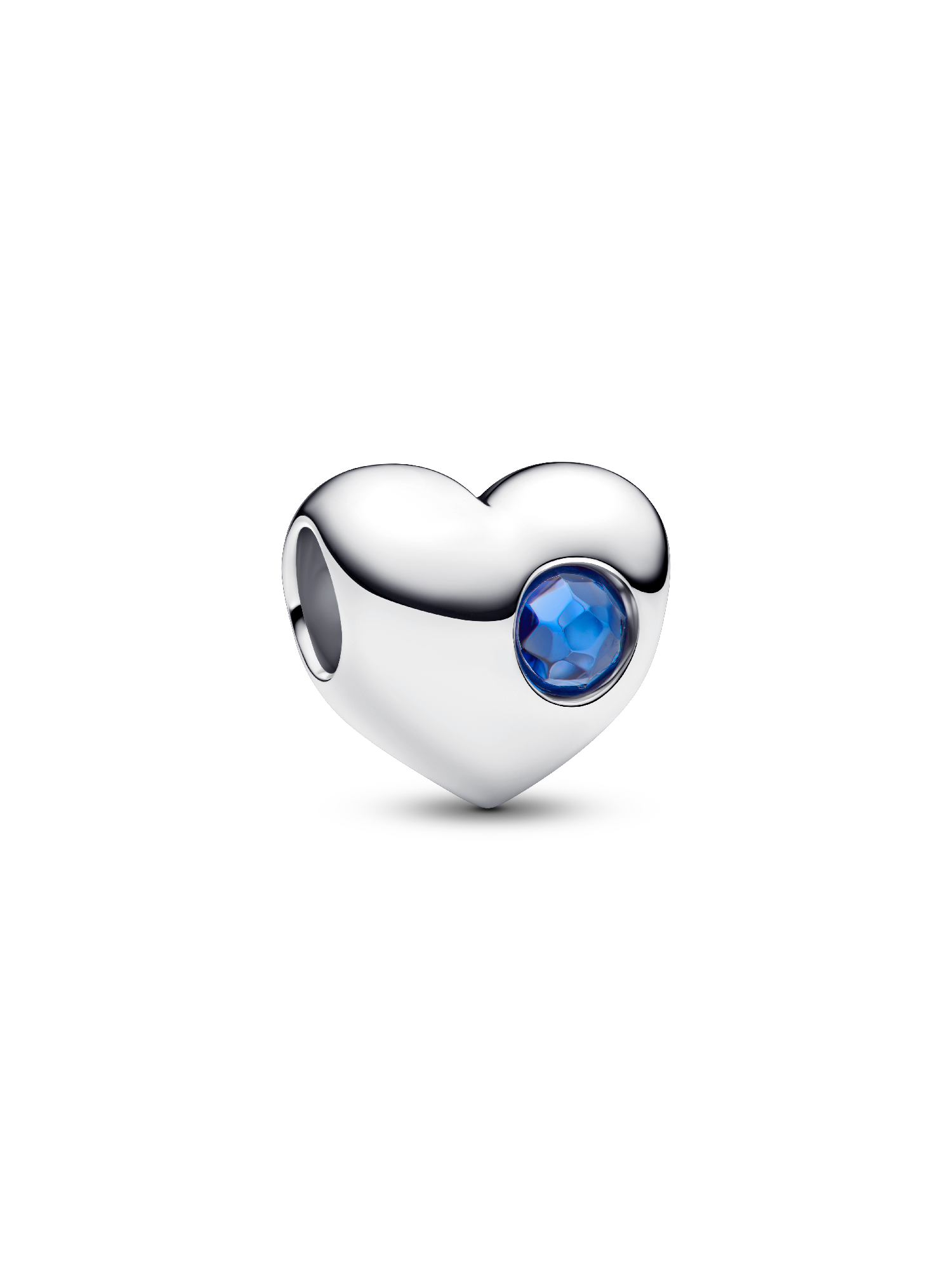 Engravable Blue Stone Heart Charm
